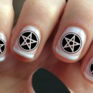 BLACK PENTACLES Nail Art (PNT) Pentagram WICCAN Nail Art Waterslide Decals