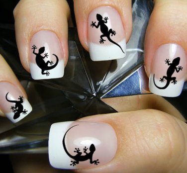 GECKOS Nail Art Decals (GKB) LIZARDS TROPICAL - Waterslide Decals - Not Stickers