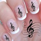 TREBLE CLEF Music Note Nail Art (MLB) G Clef with Lines - WaterSlide Decals