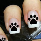 PAW PRINTS Nail Art Decals (PAW) Kitten Puppy Paws Black CAT LOVERS Waterslide