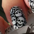TINY SKULLS Nail Art (SKT) Wraps Long / Short - Waterslide Decals Not Stickers