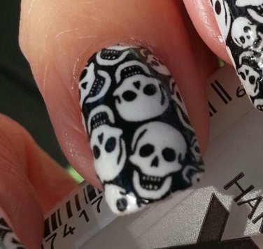 TINY SKULLS Nail Art (SKT) Wraps Long / Short - Waterslide Decals Not Stickers