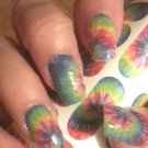 TIE DYE Nail Art Decals (TDF) Full Nail Wrap Long and Short Waterslide Transfers