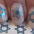 Blue STAR of DAVID Nail Art (SDB) WaterSlide Transfers Decals - Shield of David