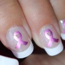 PINK RIBBONS Nail Art (PKR) Metallic Waterslide Decals - Breast Cancer Awareness