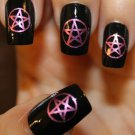 PINK PENTACLES Nail Art (PNP) Metallic Waterslide Decals Not Stickers