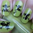 BLACK FROGS Nail Art (FRB) Water Slide Transfer Decals - Frog Collector Gifts