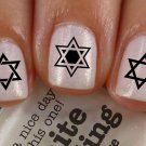 STAR OF DAVID Nail Art (SD1) Black WaterSlide Transfers - SEAL OF SOLOMON