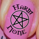 HARM NONE PENTACLES Nail Art (PHN) Wiccan Rede Waterslide Decals Not Stickers