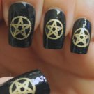 GOLD PENTACLES Nail Art (PNG) Waterslide Transfer Decals Not Stickers WICCAN