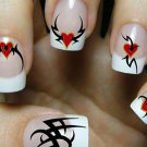 TRIBAL TATTOO HEARTS Nail Art (TBH) Waterslide Transfer Decals - Not Stickers