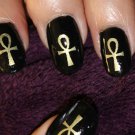 GOLD ANKH Nail Art (AKG) Crux Ansata EGYPTIAN Cross Waterslide Decals Not Vinyl