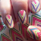 COLORFUL CHEVRON Nail Wraps -Full Nail Decals (CVM) Nail Art WaterSlide Transfer