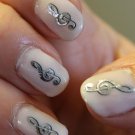TREBLE CLEF Music Note Nail Art (GCS) G Clef SILVER - WaterSlide Decals