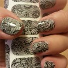 BLACK LACE Nail Art Decals (BLF) Long or Short Nails - Use over any Color Polish
