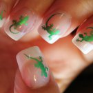 GREEN GECKOS Nail Art (GKG) Decals LIZARDS TROPICAL - Waterslide Transfers