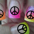 PEACE SYMBOLS Nail Art Decals 70's (PCB) Waterslide not Stickers or Vinyl