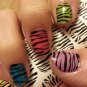 ZEBRA / TIGER STRIPES Nail Art (ZTB) Full Nail Wrap -Long and Short Nails Decals