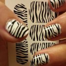 ZEBRA - TIGER STRIPE Nail Art (ZTB) Full Nail Wrap -Long and Short Nails Decals