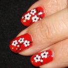 45 White CHERRY BLOSSOMS Nail Art (CBW) Waterslide Decals - not Vinyl or Sticker