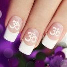 OM Symbol NAIL ART in WHITE (OMW)  Yoga Meditation Symbols Waterslide Transfer
