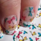 TINY COLORFUL DRAGONFLIES Nail Art Decals (DFW) Full Nail Wrap