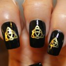 GOLD TRIQUETRA SYMBOL Nail Art (TQG) Wiccan Waterslide Transfers - Not Stickers