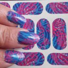 Pink and Blue ANIMAL PRINT Nail Art Decals (APB) Tiger Leopard Print Waterslide