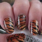 Realistic TIGER Nail Art STRIPES Full Nail Decals (TGR) Animal Print WATERSLIDE