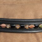 WARMBLOOD size Black Padded Leather Dressage/English Beaded BrowBand - Copper