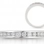 CHANNEL SET 0.10CT ROUND CUT DIAMONDS HALF ETERNITY WEDDING RING , 9k WHITE GOLD