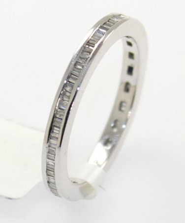 0.50 Carat Baguette Cut Diamonds Full Eternity Wedding Ring in 9K White Gold