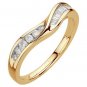 0.20ct ROUND & BAGUETTE CUT DIAMONDS SHAPED ETERNITY DIAMOND RING,9K YELLOW GOLD