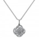 0.48ct F/VS Round Brilliant Cut Diamond Pendant & 16"Chain in 18Carat White Gold
