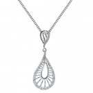 0.29ct F/VS Round Brilliant Cut Diamond Pendant & 16" Chain in 18k White Gold