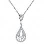 0.29ct F/VS Round Brilliant Cut Diamond Pendant & 16" Chain in 18k White Gold