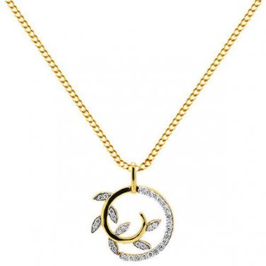 0.26ct F/VS Round Brilliant Cut Diamond Pendant & 16" Chain in 18k Yellow Gold