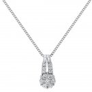0.51ct F/VS Round Brilliant Cut Diamond Pendant & 16" Chain in 18k White Gold