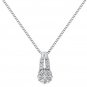 0.51ct F/VS Round Brilliant Cut Diamond Pendant & 16" Chain in 18k White Gold