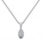 0.11ct F/VS Round Brilliant Cut Diamond Pendant & 16" Chain in 18k White Gold