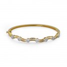 G/VS 0.66ct Round Brilliant Cut Diamonds Bangle in Solid 18K Yellow Gold
