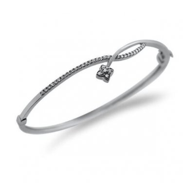 Brand New VS 0.30ct Round Brilliant Cut Diamonds Bangle in Solid 18K White Gold