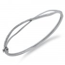 F/VS 0.31ct Round Brilliant Cut Diamonds Bangle,18K White Gold Fully Hallmarked