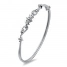 F/VS 0.56ct Round Brilliant Cut Diamonds Bangle,18K White Gold Fully Hallmarked