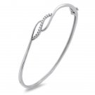 F/VS 0.20ct Round Brilliant Cut Diamonds Bangle,18K White Gold Fully Hallmarked