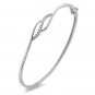F/VS 0.20ct Round Brilliant Cut Diamonds Bangle,18K White Gold Fully Hallmarked