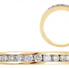 0.11ct Round Brilliant Cut Diamonds Half Eternity Ring ,18K Yellow Gold,2.76mm