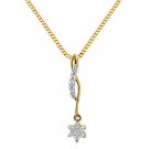 0.21ct F/VS Round Brilliant Cut Diamond Pendant & 16" Chain in 18k Yellow Gold