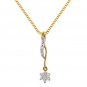0.21ct F/VS Round Brilliant Cut Diamond Pendant & 16" Chain in 18k Yellow Gold