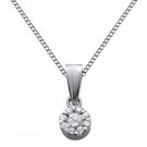 0.37ct G/VVS Round Brilliant Cut Diamond Pendant & 16" Chain in 18k White Gold